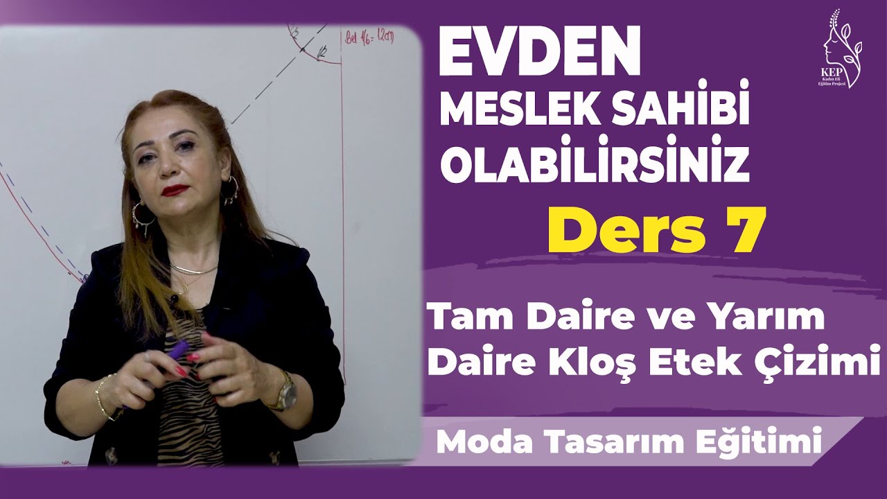 Ders: 7 - Tam Daire ve Yarım Daire Kloş Etek Çizimi / Moda Tasarım Eğitimi
