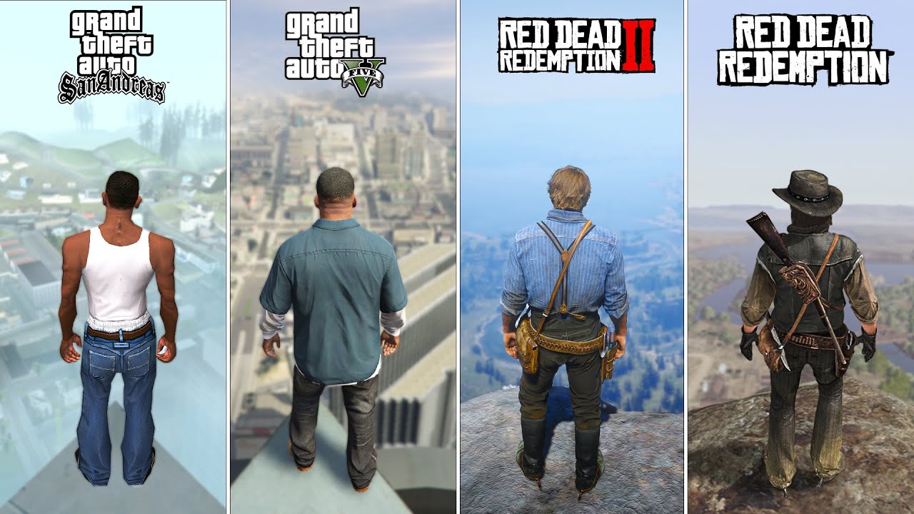 Jumping From Highest point in all GTA & RDR Games (2001-2025) - Evolution