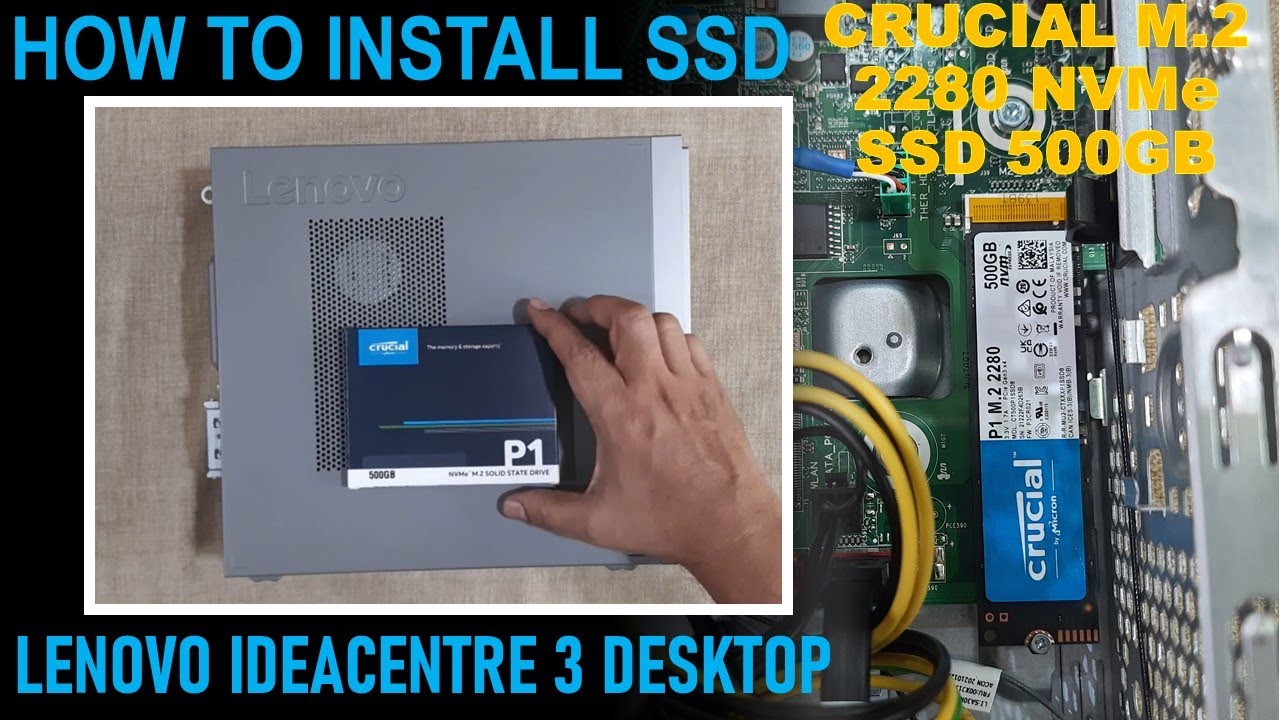 Install desktop SSD | Lenovo Ideacenter 3 desktop | How to open cabinet to upgrade SSD | Crucial SSD