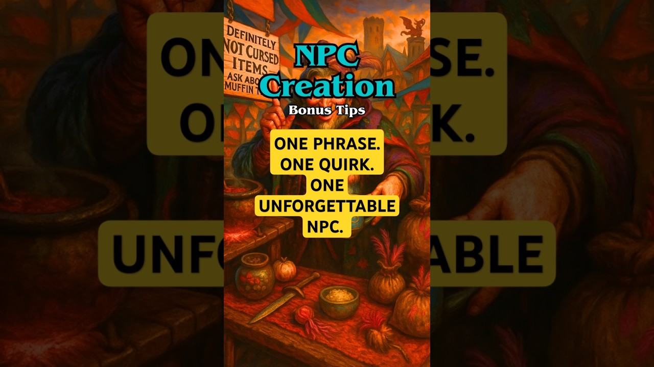 NPC Advice: Make Them Pop! #rpg #npc #gmtips