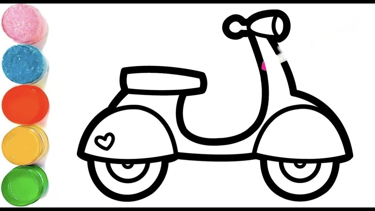 How To Draw a Cute Scooter Drawing | Beautiful Scooter Drawing For Kids | Electric Scooter Drawing