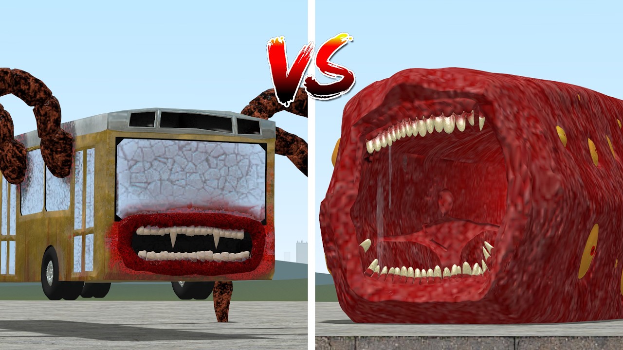NEW BUS EATER VS TRAIN EATER MONSTER in Garry's Mod