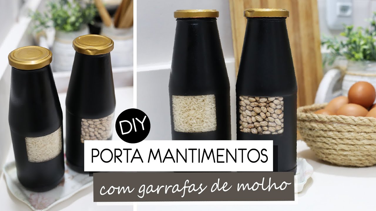 PORTA MANTIMENTOS - usando garrafas de molho de tomate