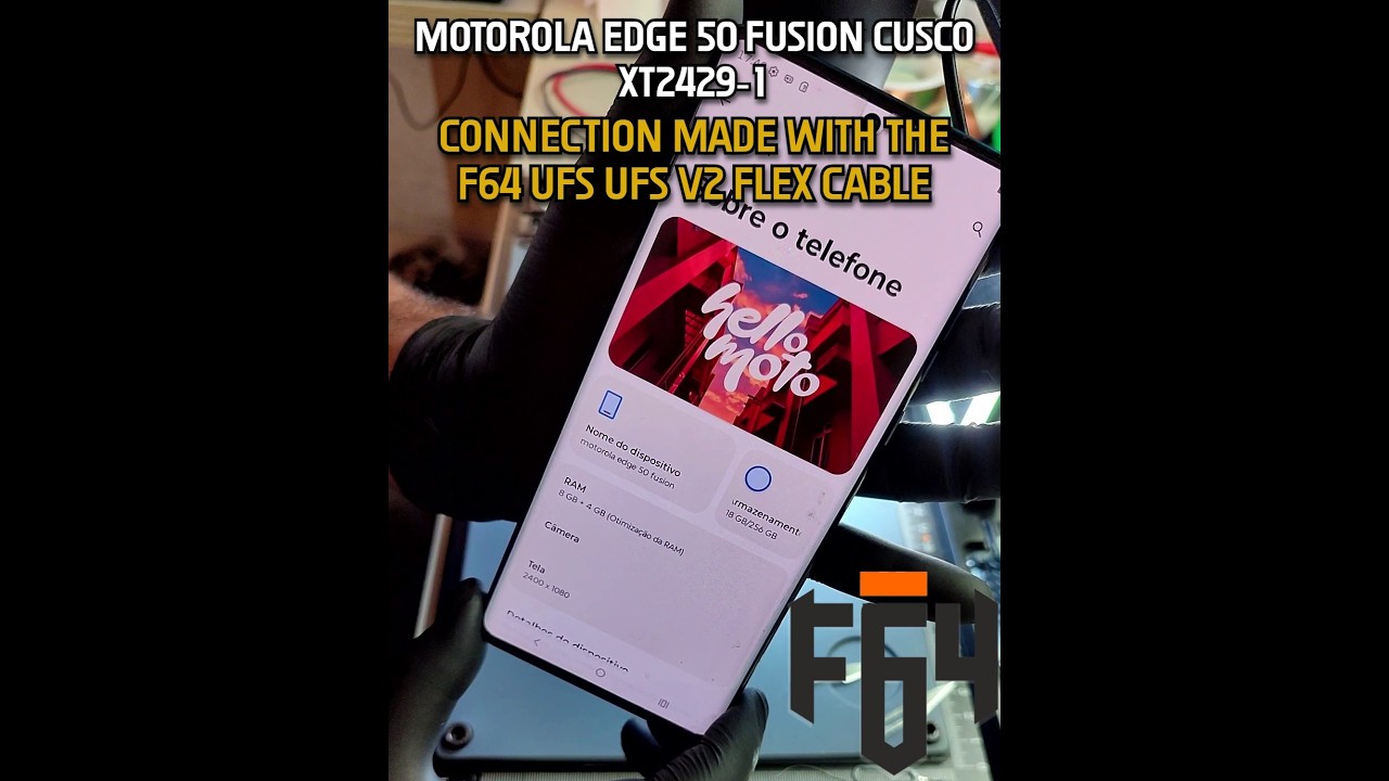 Motorola Edge 50 Fusion cusco XT2429-1 Connection made with the F64 UFS UFS V2 FLEX Cable #f64