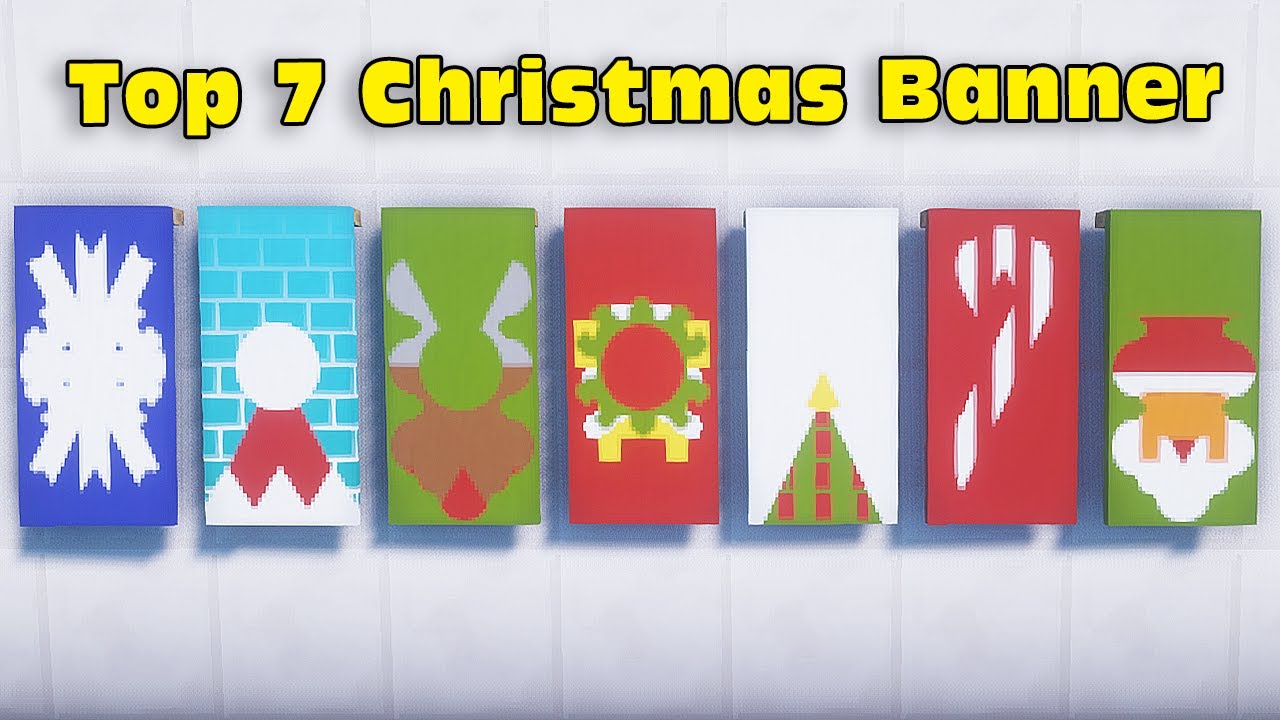 ⚒ Minecraft: Top 7 Christmas Banner Build Hacks (Santa, Xmas Tree) #5 (Tutorial)
