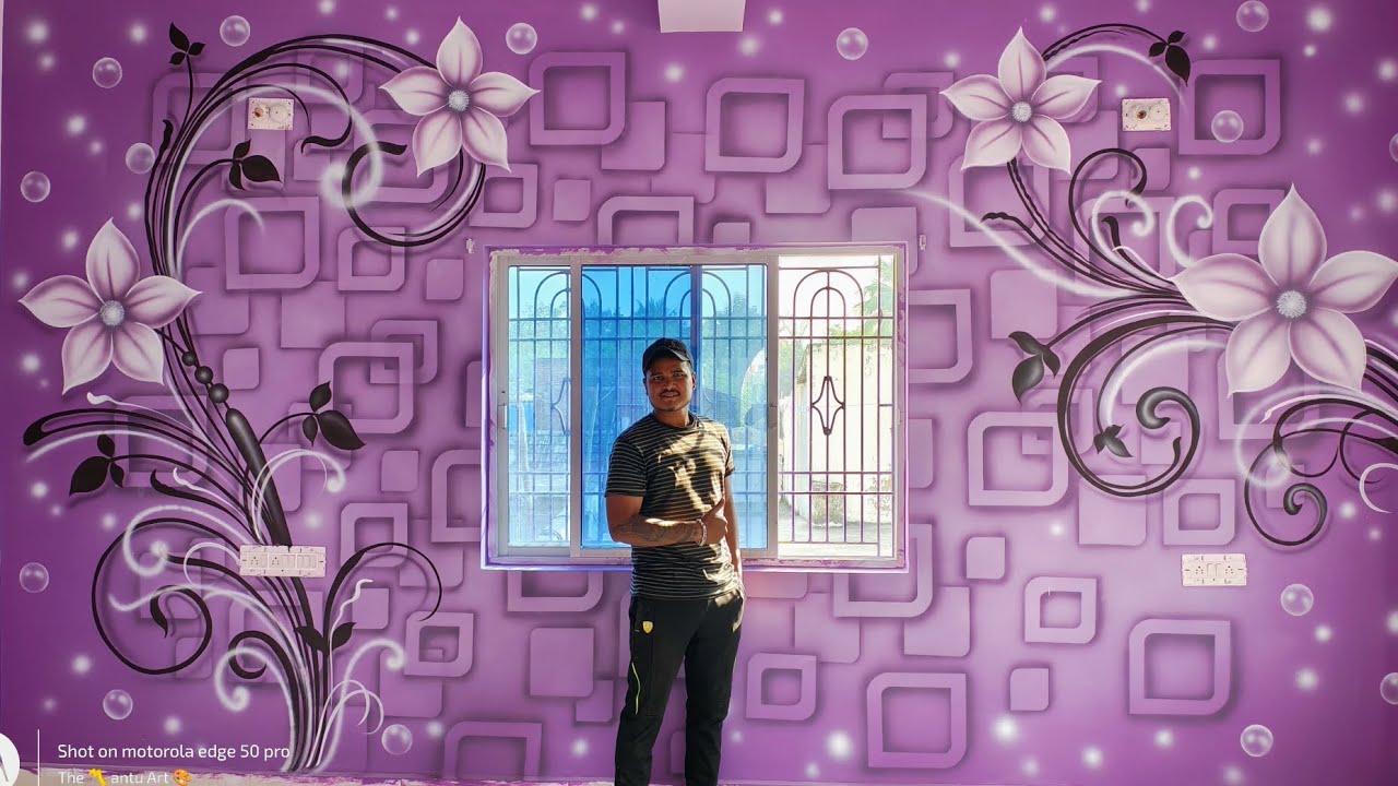 3D Wall Painting Design Ideas / Room Painting Design 🎨🖌️ / Flowers Painting / 3D Art