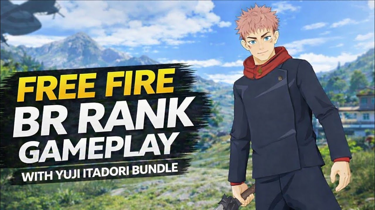 Gameplay”“BR Rank Gameplay With Yuji Itadori Bundle 🔥 | #freefire #brrank #rankedgameplay #viral 