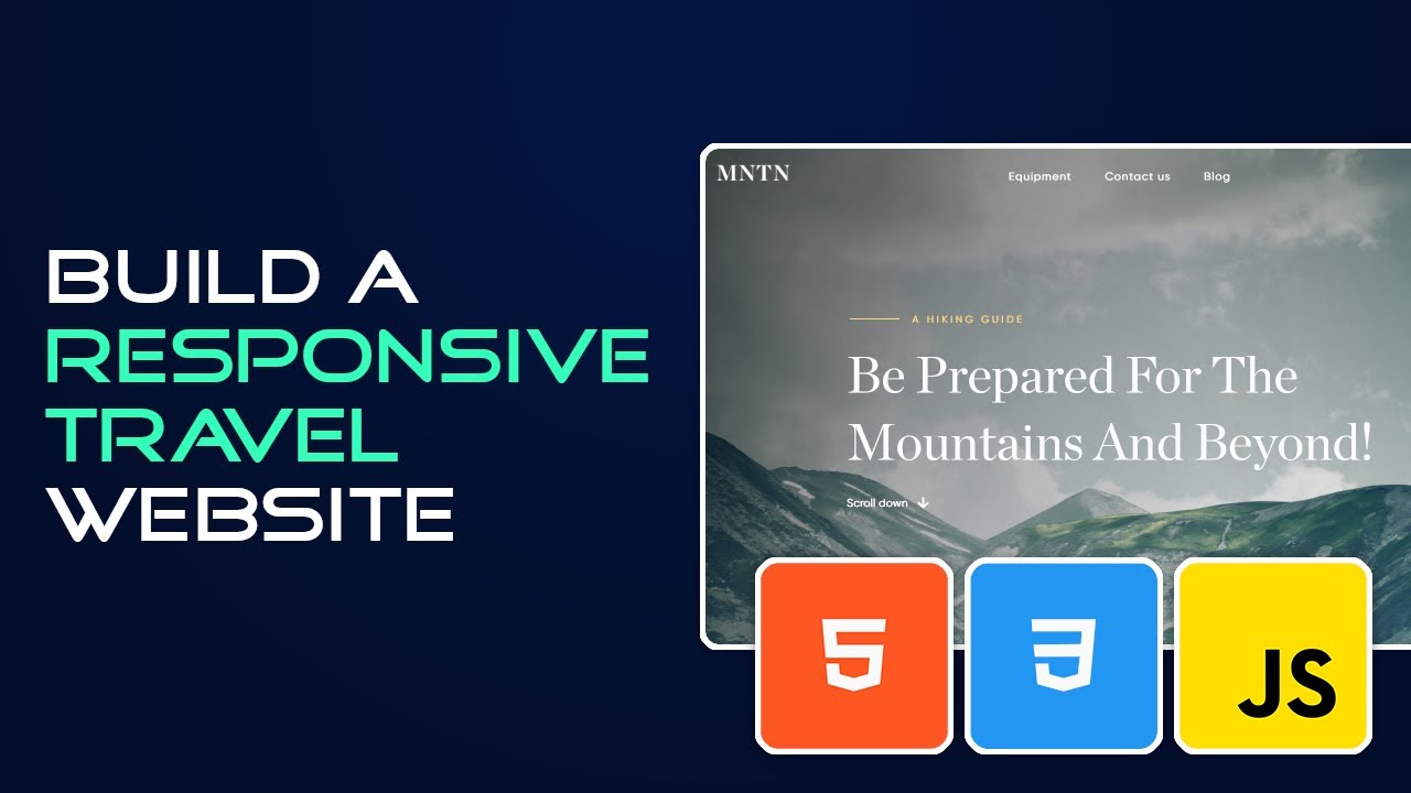 Build A Responsive Travel Website With HTML, CSS, and JavaScript  | Full Tutorial