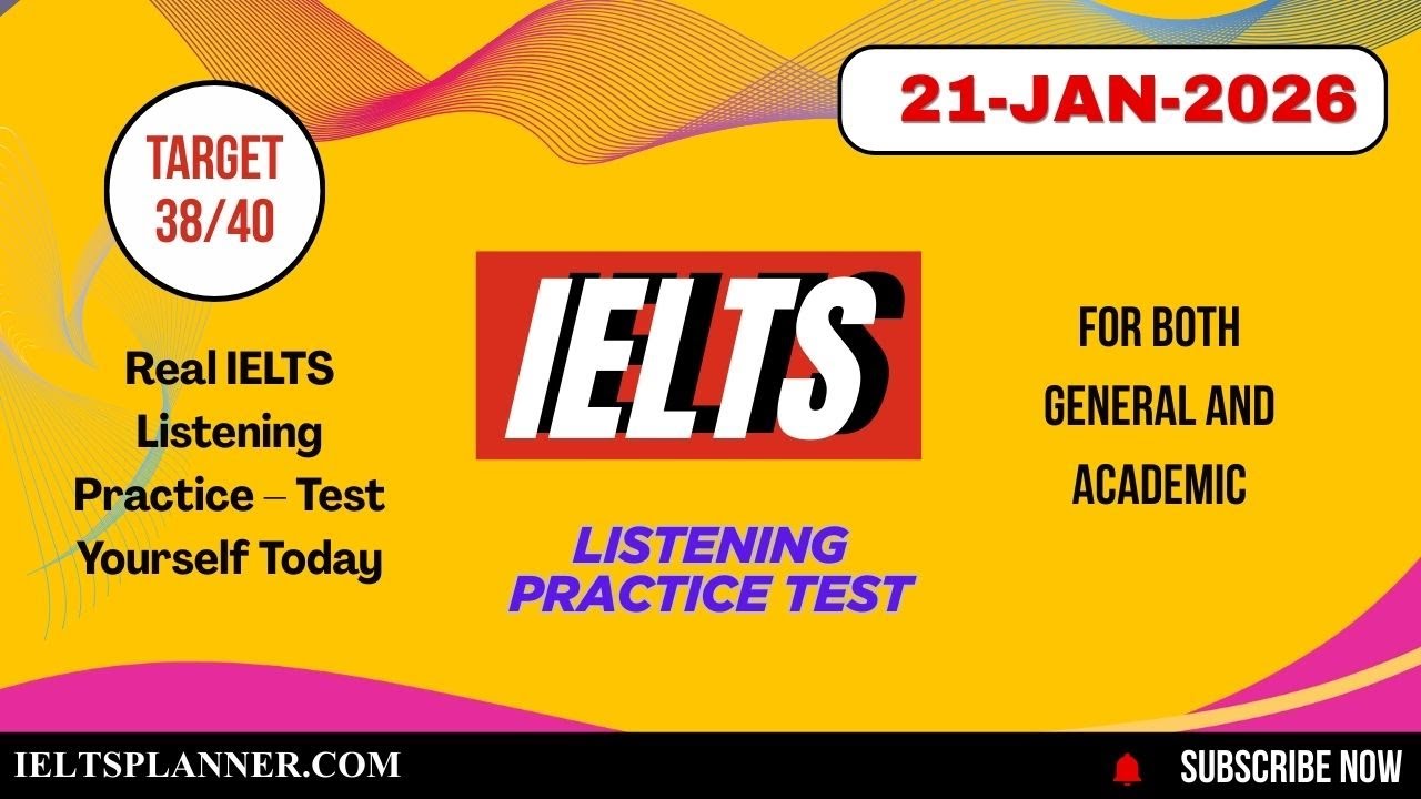 IELTS Listening Practice Test | 21-Jan-2026 | ieltsplanner.com | #ieltsvocabularyenglish #ieltsguru