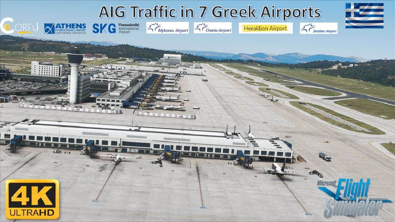FS 2020 - AIG Traffic Manager in  7 Greek Airports - Ultra Graphics