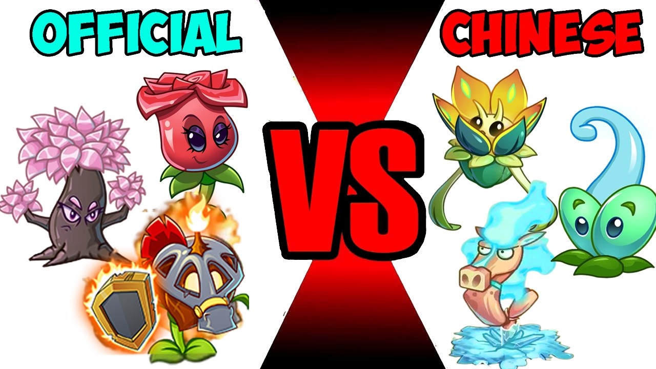 All NEW Plants Level 1 International VS China Version - Who WIll Win? - Pvz 2 Battlez