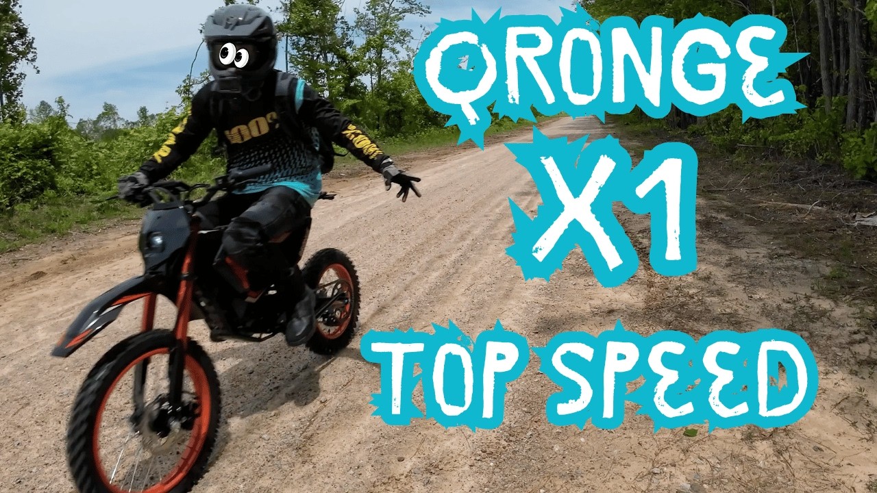Тест максимальной скорости электрического внедорожного мотоцикла Qronge X1 Spark L!
