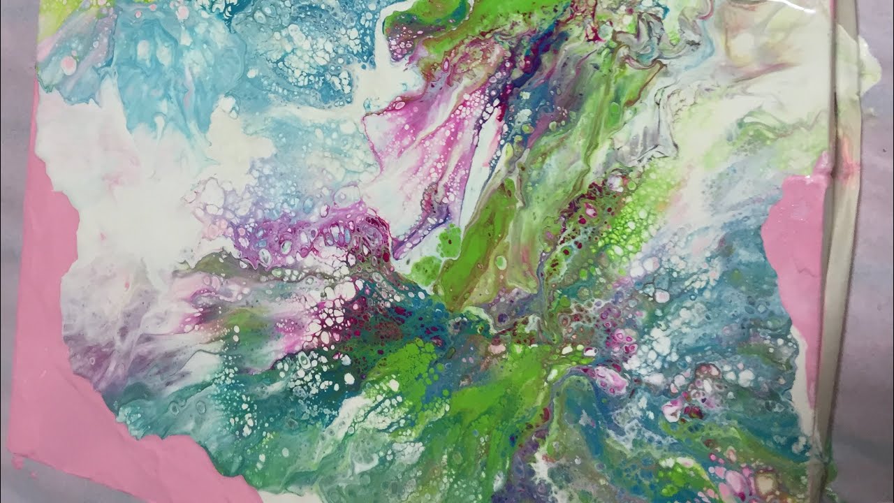 #004 03 EM 01 TELAS DE ACRÍLICO DERRAMADO  em tons frios  - ACRYLIC POURING