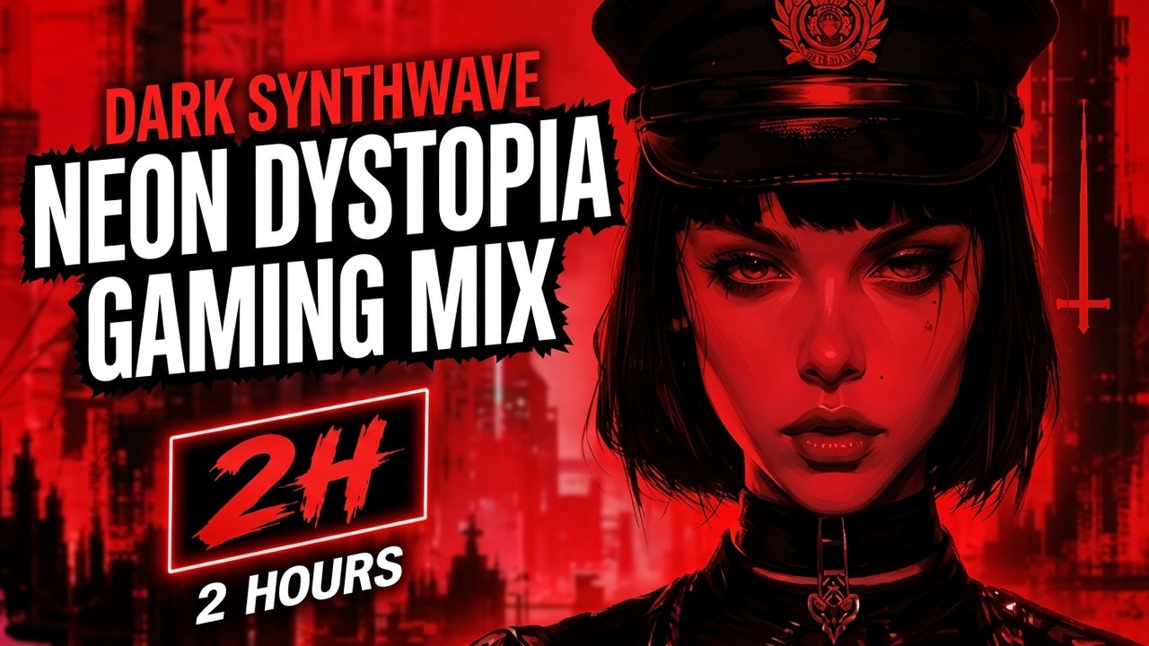 Dark Synthwave Gaming Mix  2 Hours – Neon Police Dystopia
