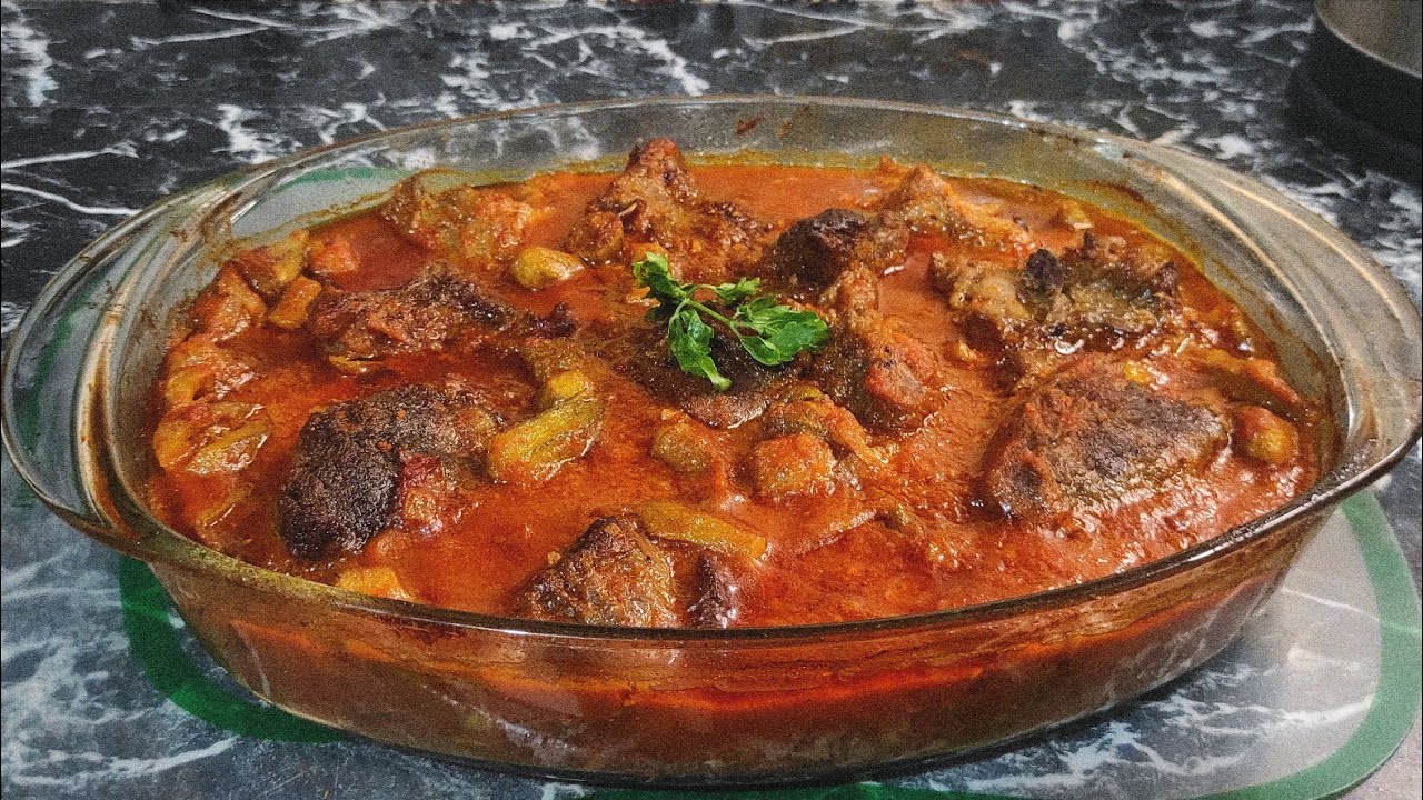 #أحلى طاجن بامية باللحمة 🍲 بطعم وريحة زمان -مع الرز حبة وحبة وخلو بالكو من التركات الأخيرة 👌