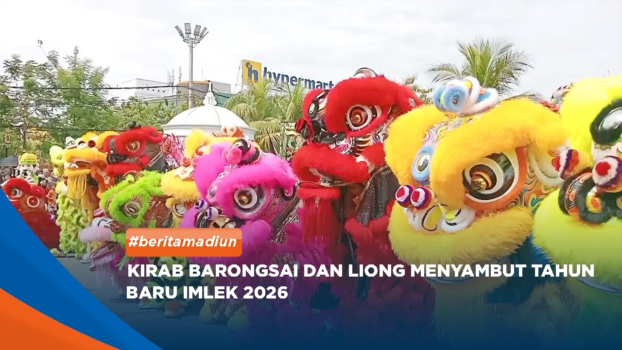 MADIUN - Kirab Barongsai Dan Liong Menyambut Tahun Baru Imlek 2026