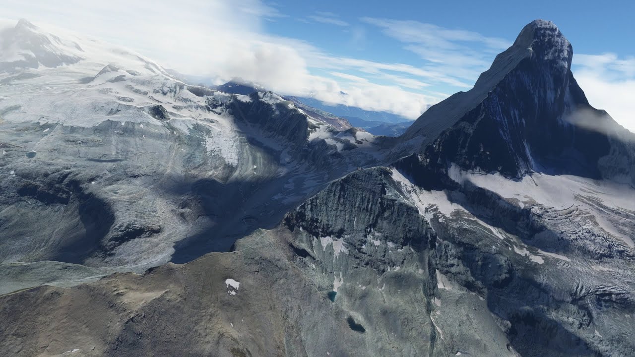 Valais, Switzerland, from Sion in an F-16. Microsoft Flight Simulator