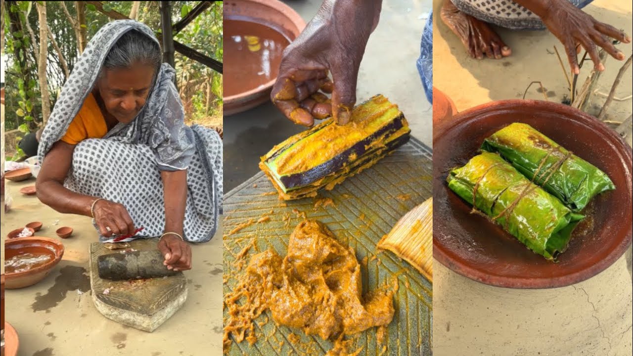 Masala Eggplant Wrapped in Banana Leaf | Traditional Steamed Recipe 