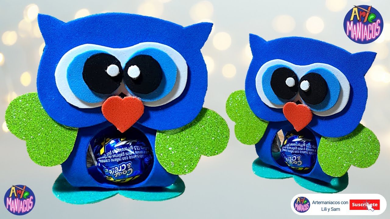 🔴Cómo Hacer Un BÚHO DULCERO En Foami, FÁCIL Con @ArtemaniacosconLiliySam 🦉