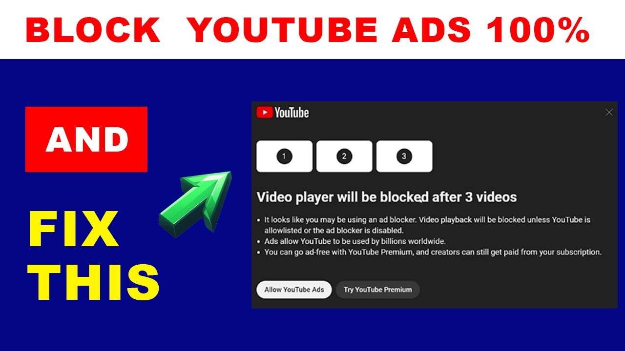 blocks ads and removes  youtube messages.