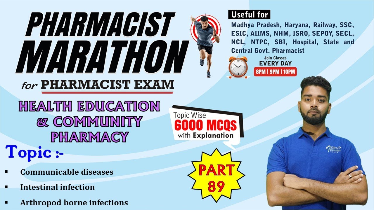 PHARMACIST EXAM MARATHON CLASS -89| HECP (3976-4000) Communicable diseases, Intestinal infections