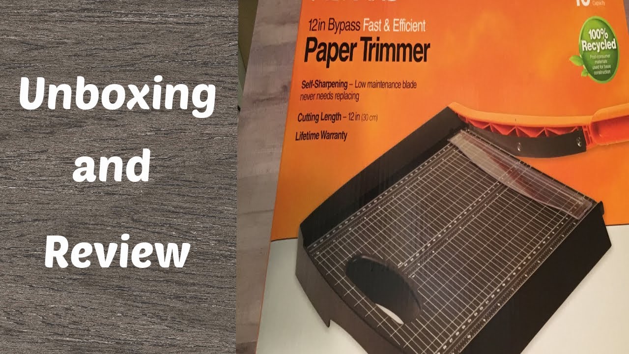 Fiskars Recycled 12 inch ByPass Paper Trimmer Review and unboxing/ Guillotine Type Trimmer