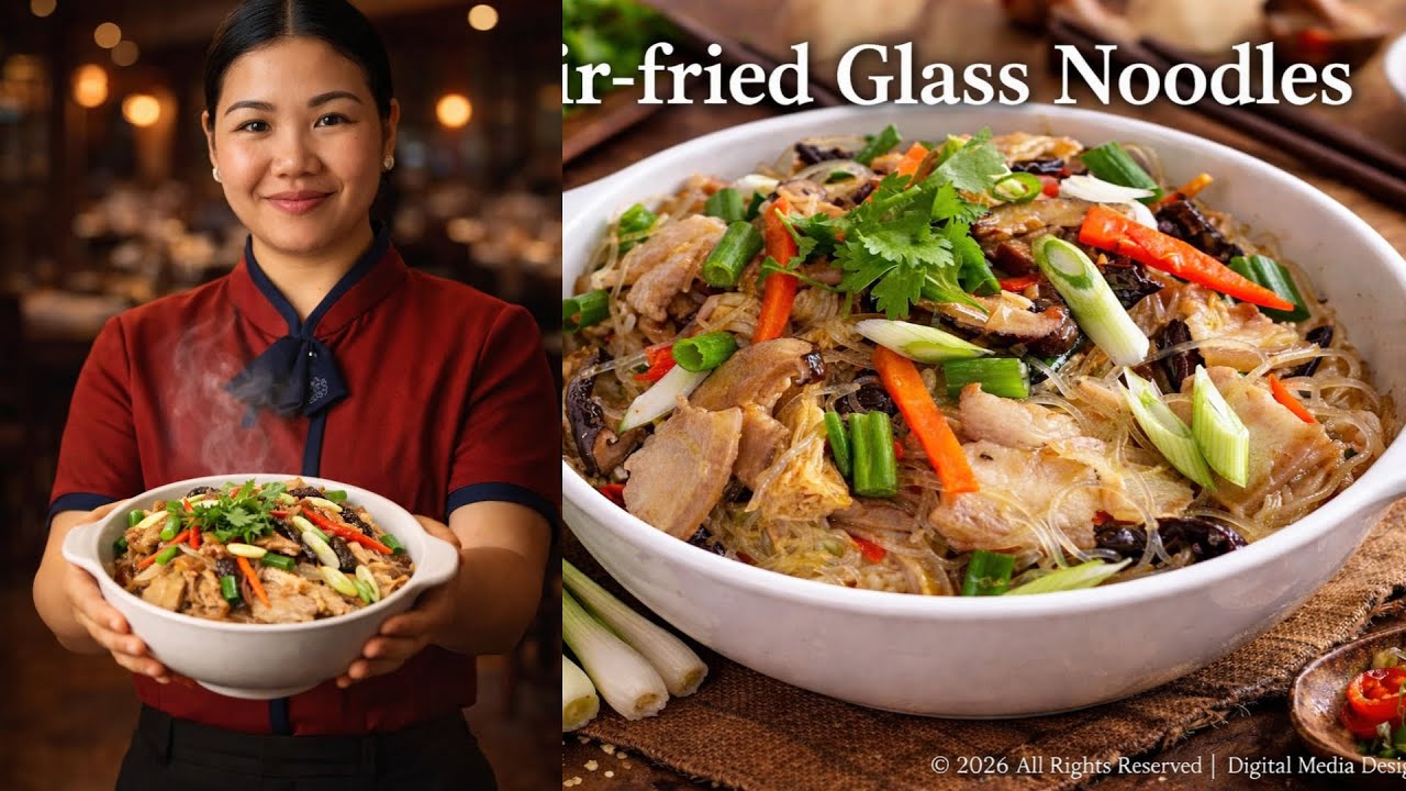 ឆាមីសួរ ជាមួយ សាច់ជ្រូកបីជាន់