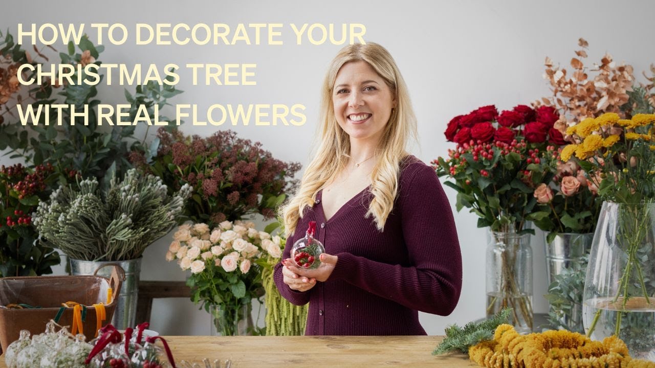 Как украсить рождественскую елку живыми цветами: урок | Interflora