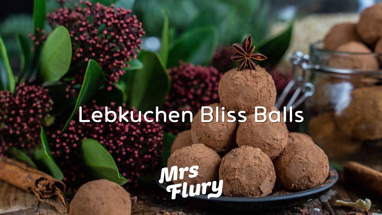 Lebkuchen Bliss Balls, gesunde Pralinen, Rezept Proteinbällchen