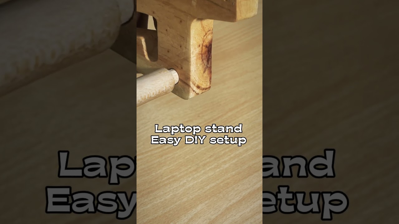 Easy DIY set up (laptop stand) in 10 seconds #laptopstand #ergonomics #comfort #reclaimedwood #fyp