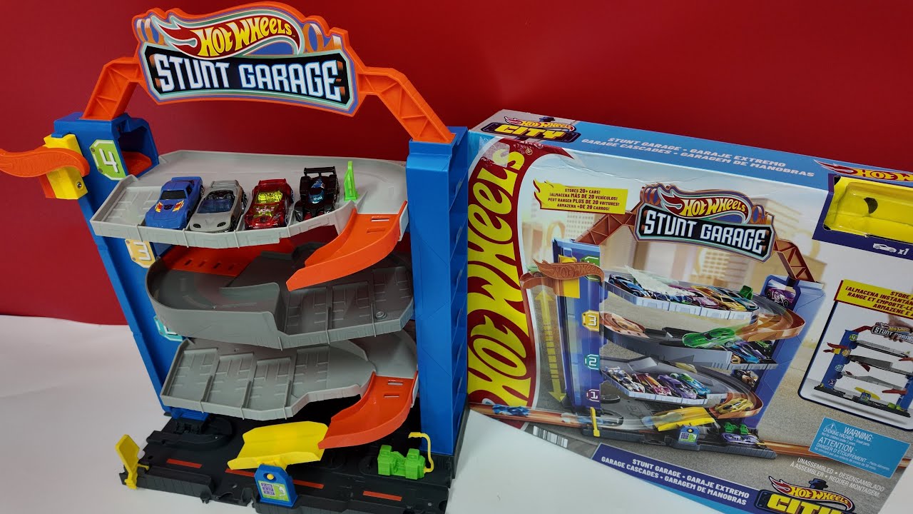 [🤖toy asmr🤖] Hot Wheels Stunt Garage 🏎️ ASMR Unboxing No Talking | Toys Review