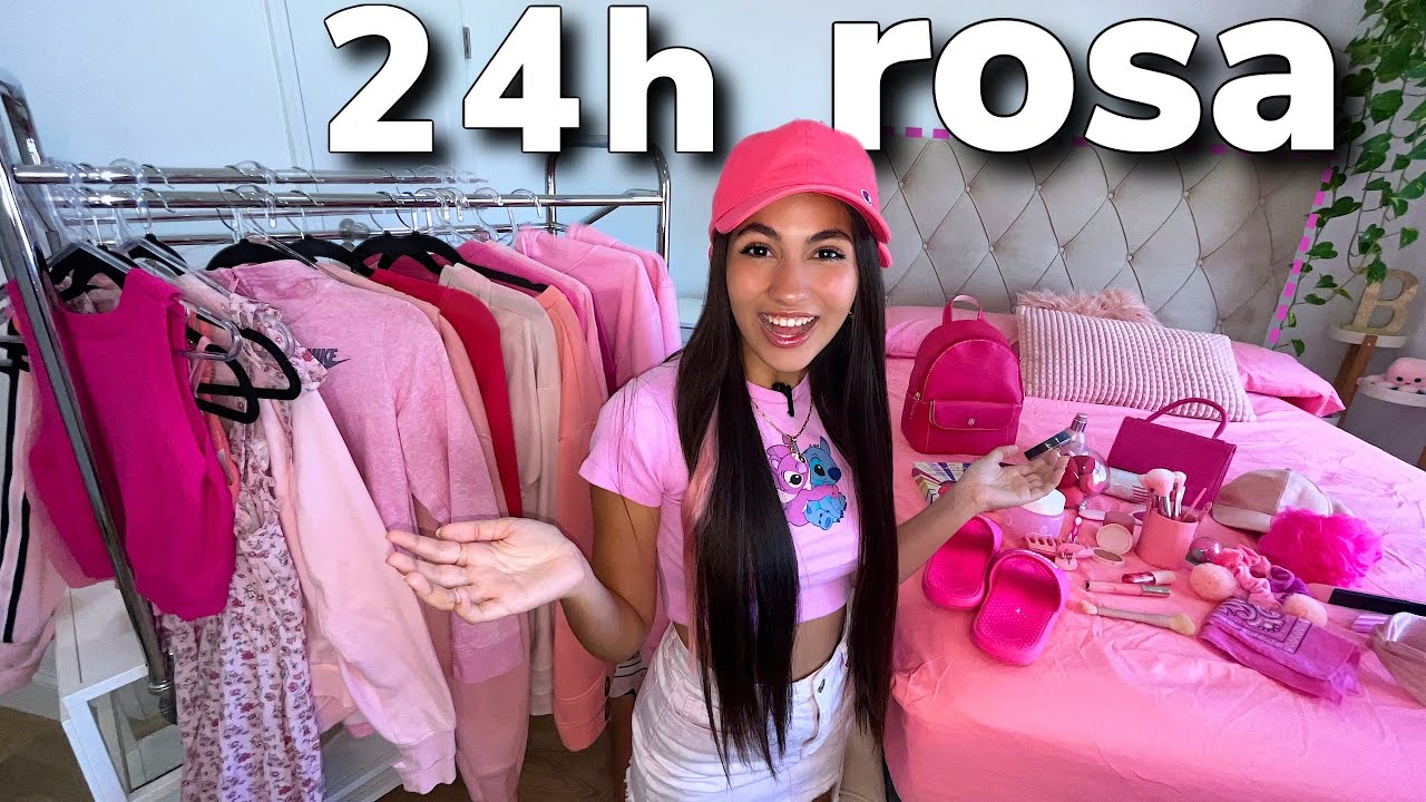 24 HORAS COR ROSA!! A BELA BAGUNÇA USANDO SOMENTE COR ROSA O DIA INTEIRO 😅