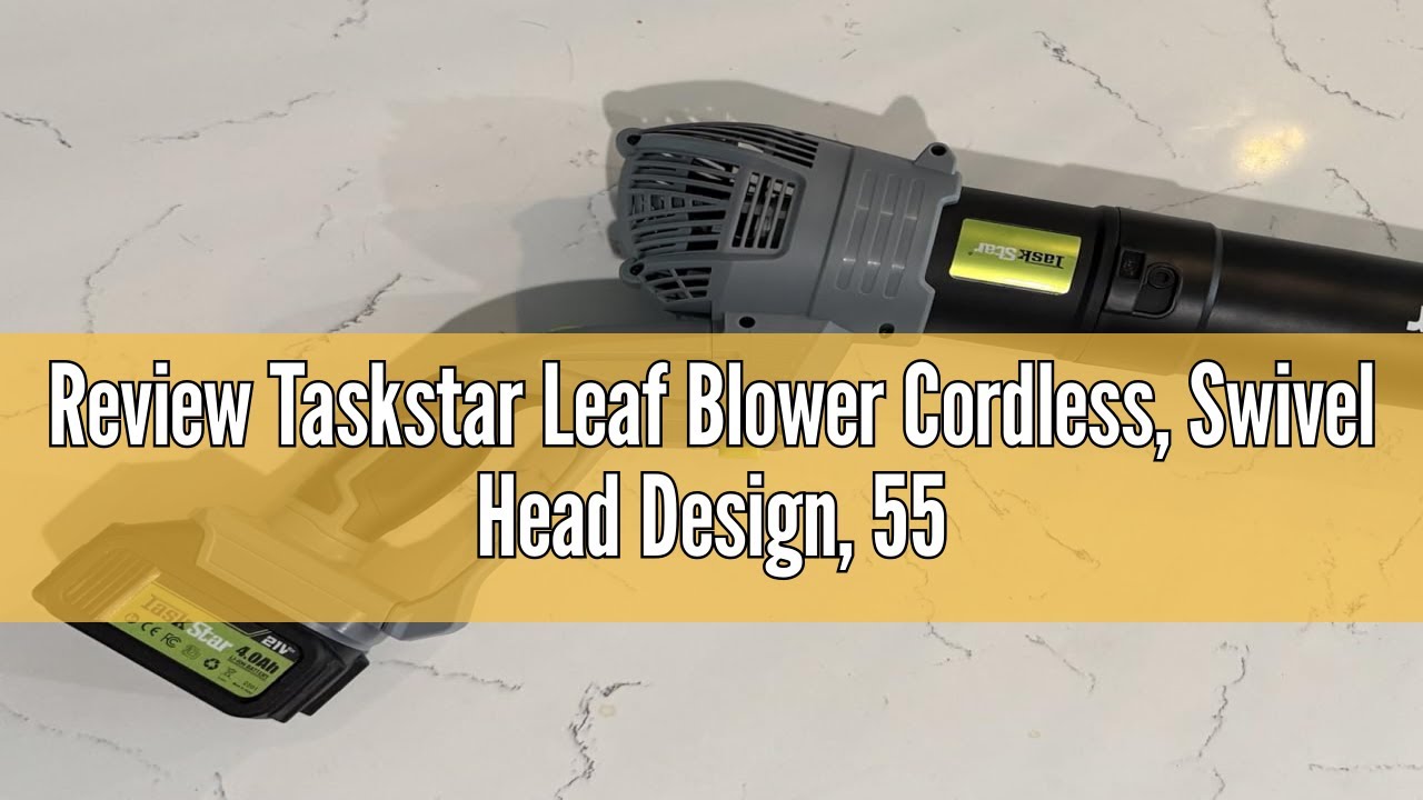 Review Taskstar Leaf Blower Cordless, Swivel Head Design, 550 CFM Electric Blower w/Total 8.0 Ah Bat