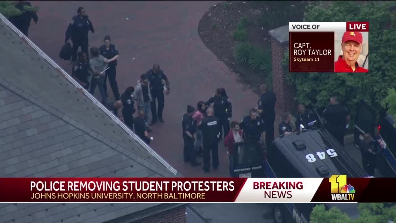 Police in standoff with student protesters at Johns Hopkins University