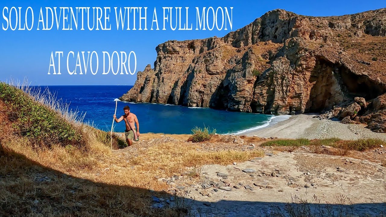 Solo adventure with a full moon, at Cavo Doro, Archampolis, south Evia. #gopro #camping #fullmoon