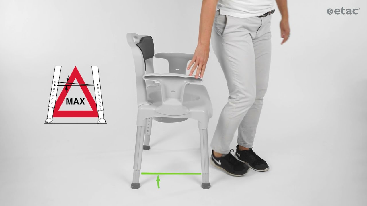 Etac Swift Commode - Height adjustment and anterior tilt