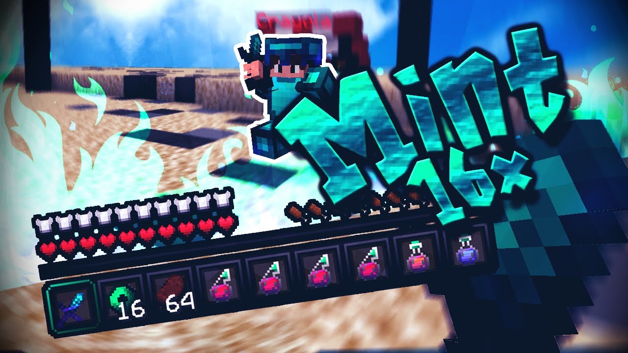 Minecraft Mint 16x16 UHC/PVP Texture Pack + KeyMod + Giveaway 🍬 (Hypixel Skywars)