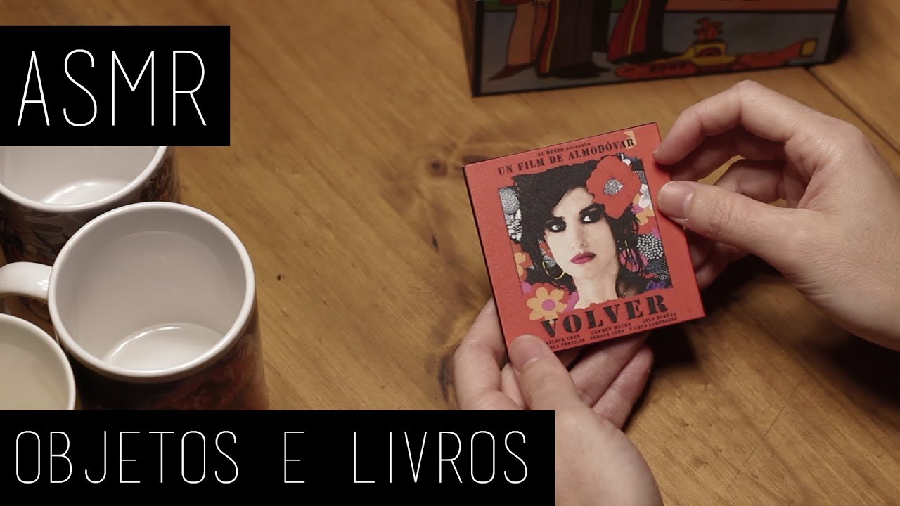 ASMR em português (voz suave e tapping) - Objetos e livros de cinema