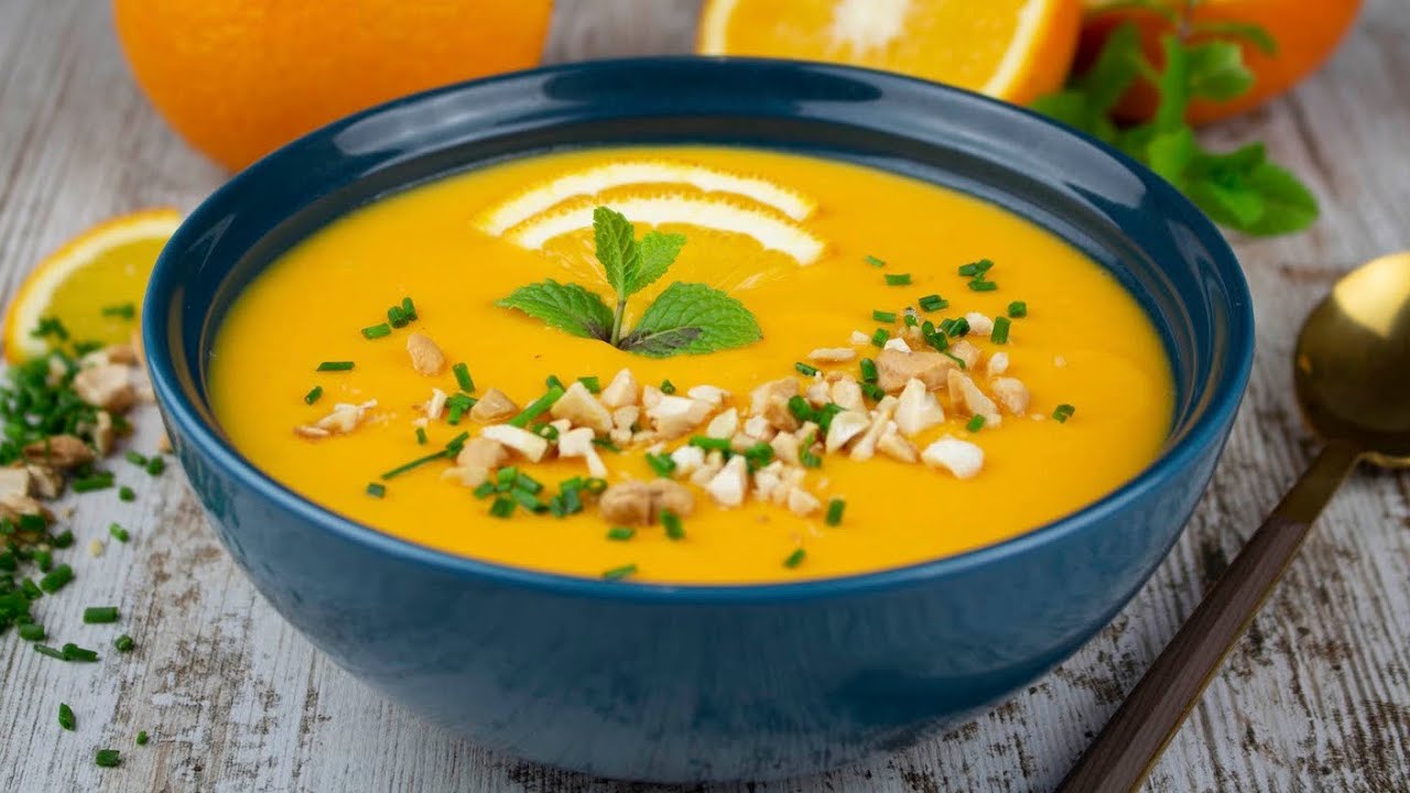 Crema de zanahorias y naranja (sin lácteos) | 🥕🍊 receta saludable (con MyCook)