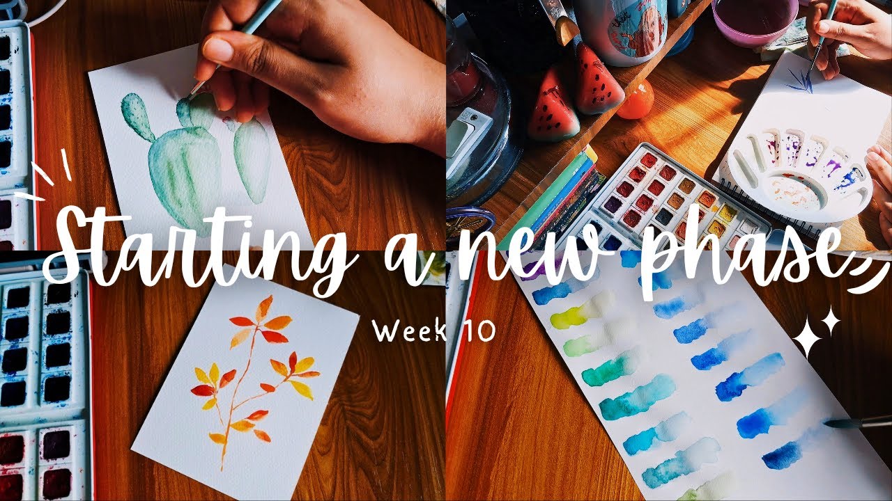 Week 10 Intro to watercolor botanicals | A slow week | #learningart