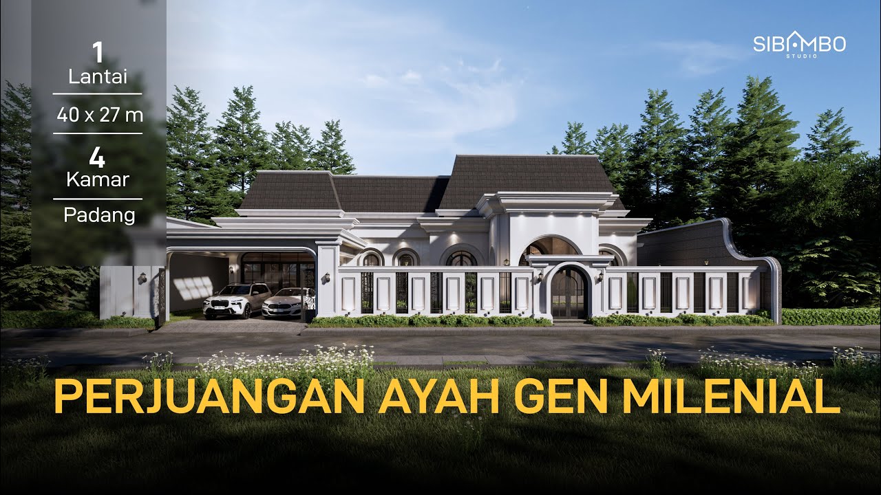 Desain Rumah Klasik 1 Lantai di Lahan 40x27 m2 | Cerita Rumah: ALN-Residence