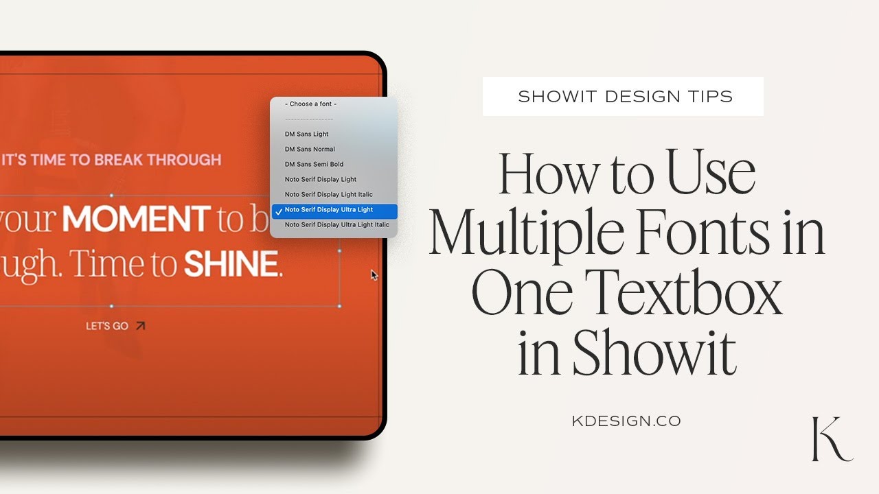 How to Use Multiple Fonts in One Text Box in Showit