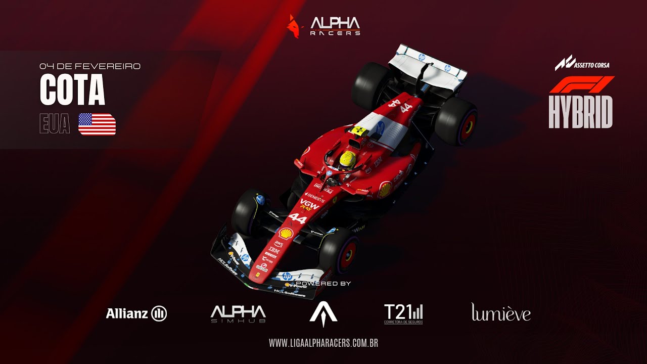 🏁 AO VIVO - GP dos Estados Unidos - COTA | Etapa 2 | F1 Hybrid | Alpharacers