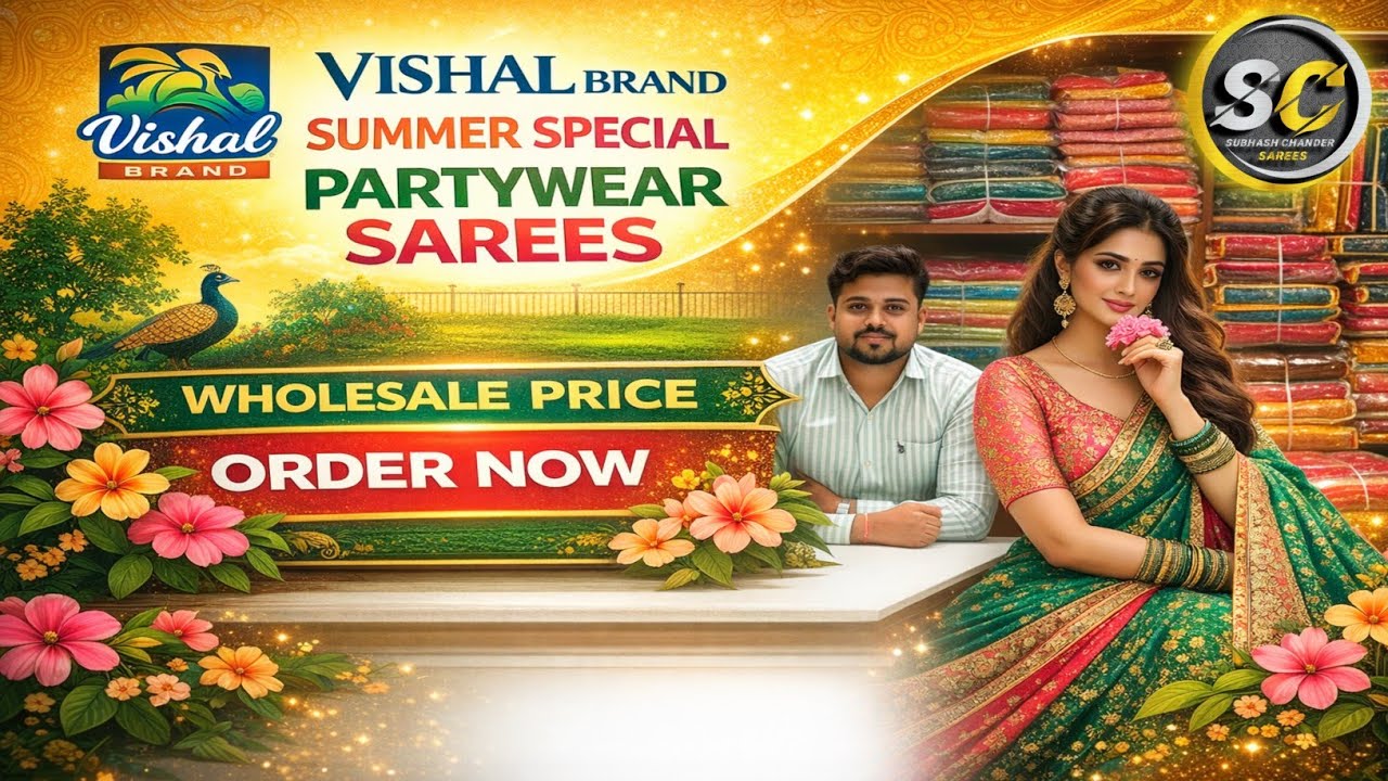 VISHAL BRAND SUMMER 🏝️🌞 SPECIAL DESIGNER PARTYWEAR SAREE COLLECTION 🛍️🥻 || FANCY COMFORTABLE SAREES✅