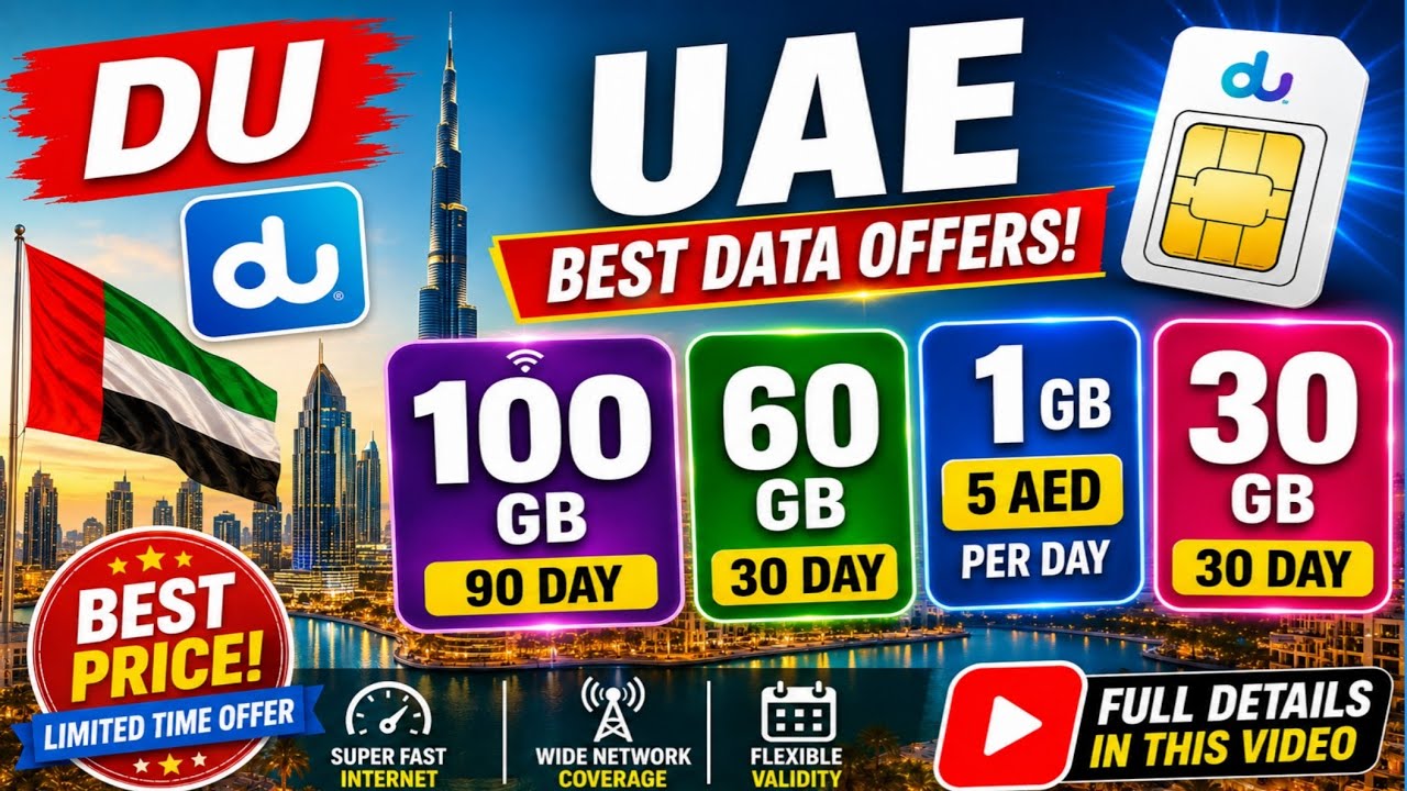 Du Sim 100GB INTERNET PACKAGE 90 DAY | DU Sim 60GB INTERNET PLAN 30 DAY ?