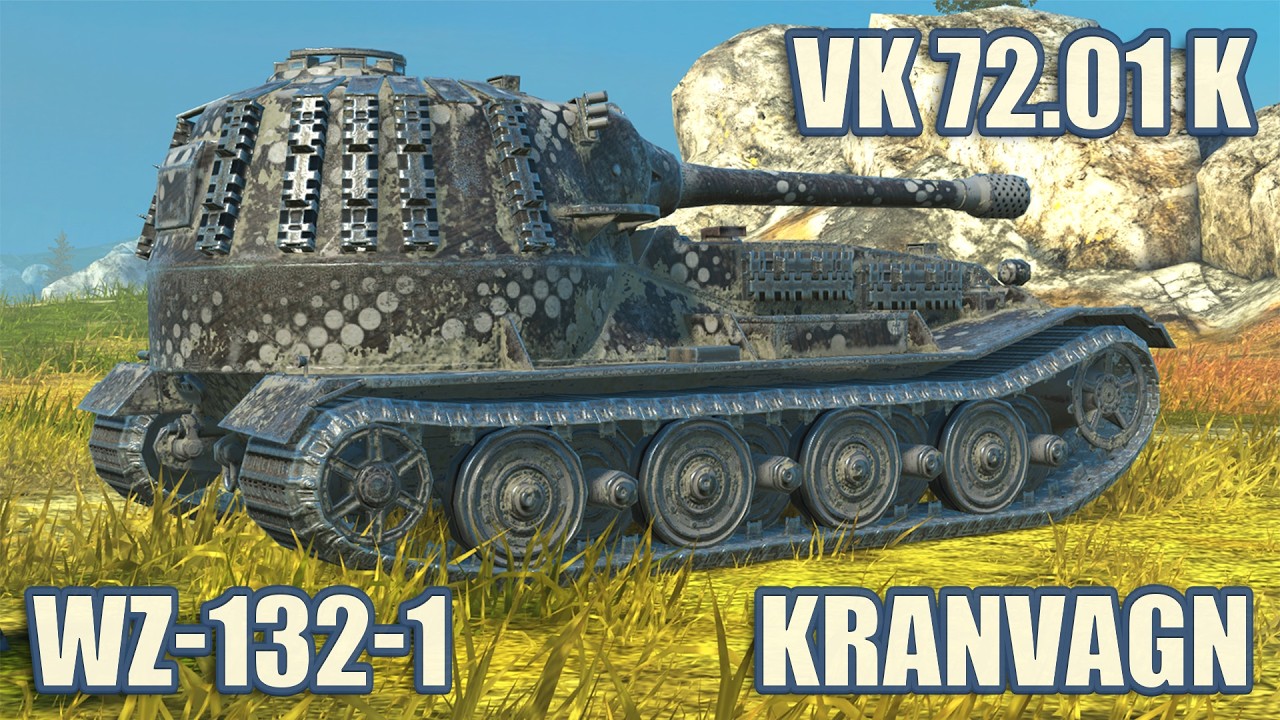 VK 72.01 (K), Kranvagn & WZ-132-1 &bull; WoT Blitz Gameplay