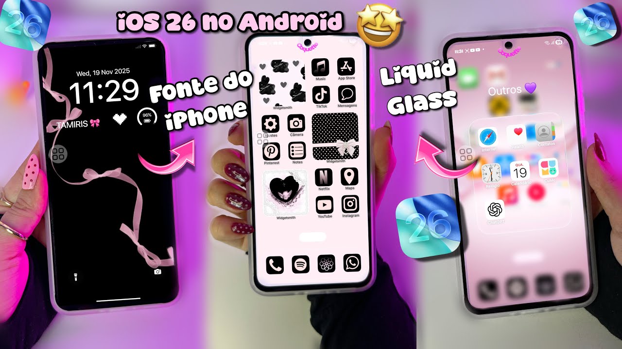 TRANSFORME SEU ANDROID EM iPHONE (liquid glass) - Samsung, Xiaomi, Motorola...