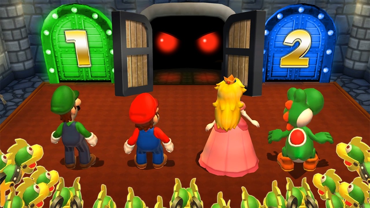 Mario Party 9 Minigames - Yoshi Vs Mario Vs Luigi Vs Peach (Master Difficulty)