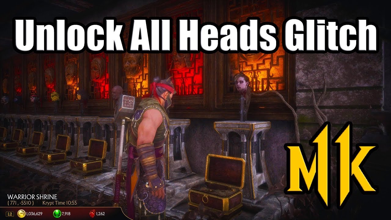 MORTAL KOMBAT 11 Crazy Glitch Unlocks All Heads in The Krypt | No Farming Required (MK11)