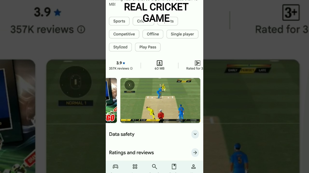 Real cricket game👍#best#game#playatore